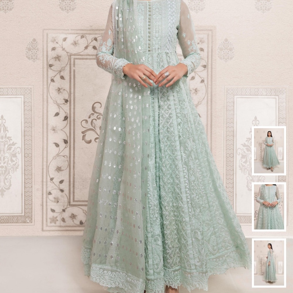 Maria B 4 piece anarkali. Dress dupatta pants and embellished belt